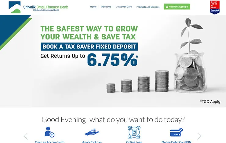 Shivalik Bank digital platform